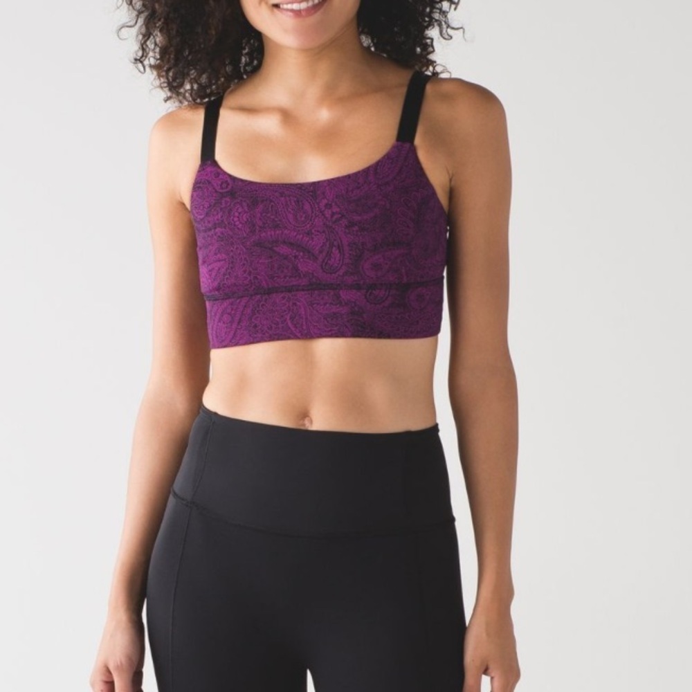 Lululemon Both Ways Bra Mini Antique Paisley Deep Fuschia Black / Black